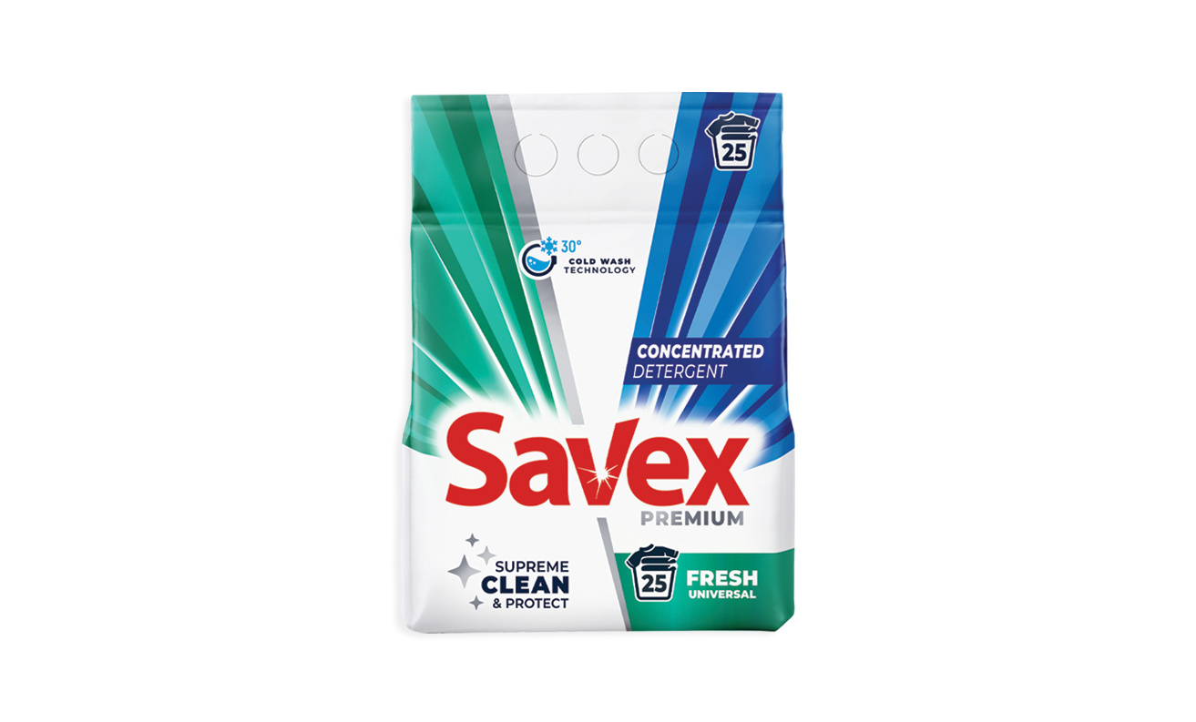 Savex 2 in 1 Fresh Прашок за перење 2кг