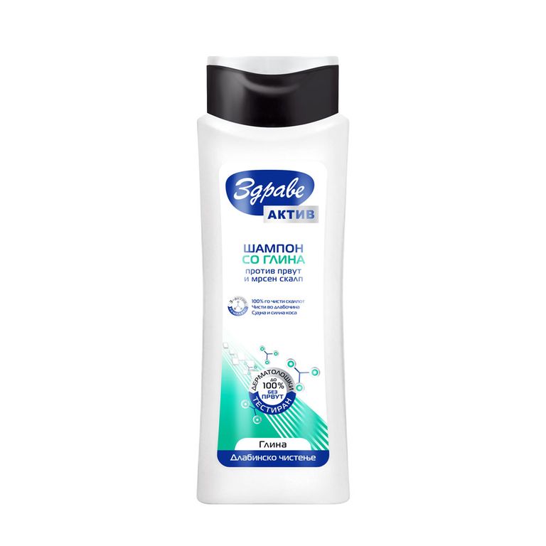 ЗДРАВЕ – ШАМПОН АКТИВ ПРОТИВ ПЕРУТ КЛИНИНГ ГЛИНА 390 МЛ