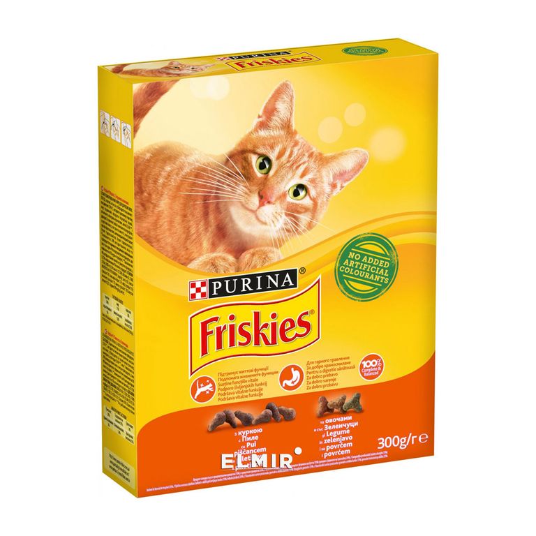 ПУРИНА ФРИСКИС ХРАНА ЗА МАЧКИ СО ПИЛЕШКО МЕСО ВО ГРАНУЛИ 300 ГР