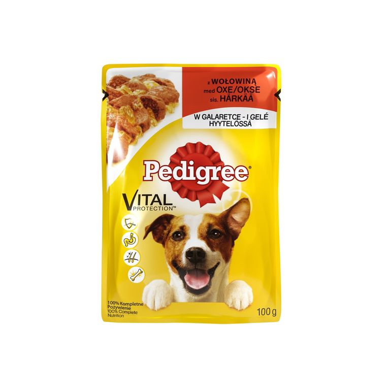 ПЕДИГРЕ ПАУЧ ХРАНА ЗА КУЧЕ СО ГОВЕДСКО МЕСО 100 ГР