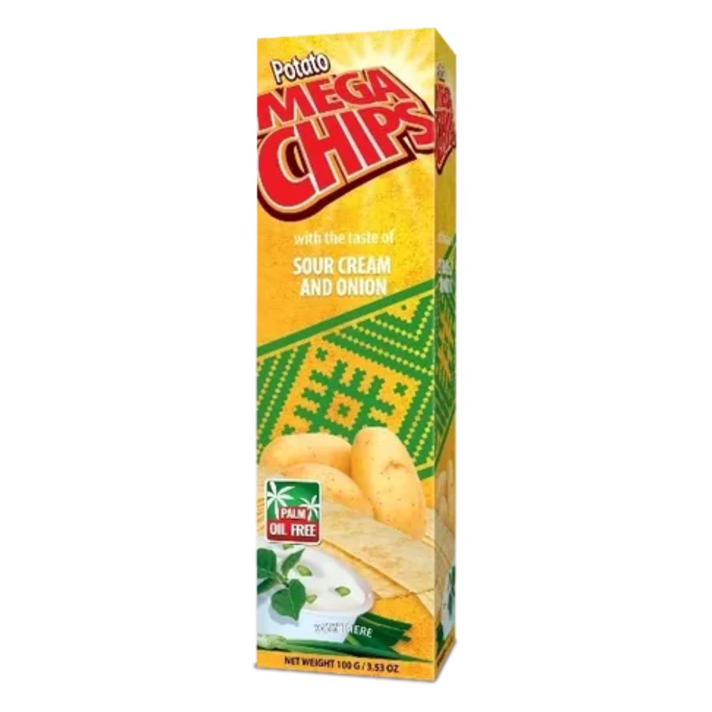 МЕГА ЧИПС ЧИПС СО ВКУС НА ПАВЛАКА И КРОМИД 50 ГР