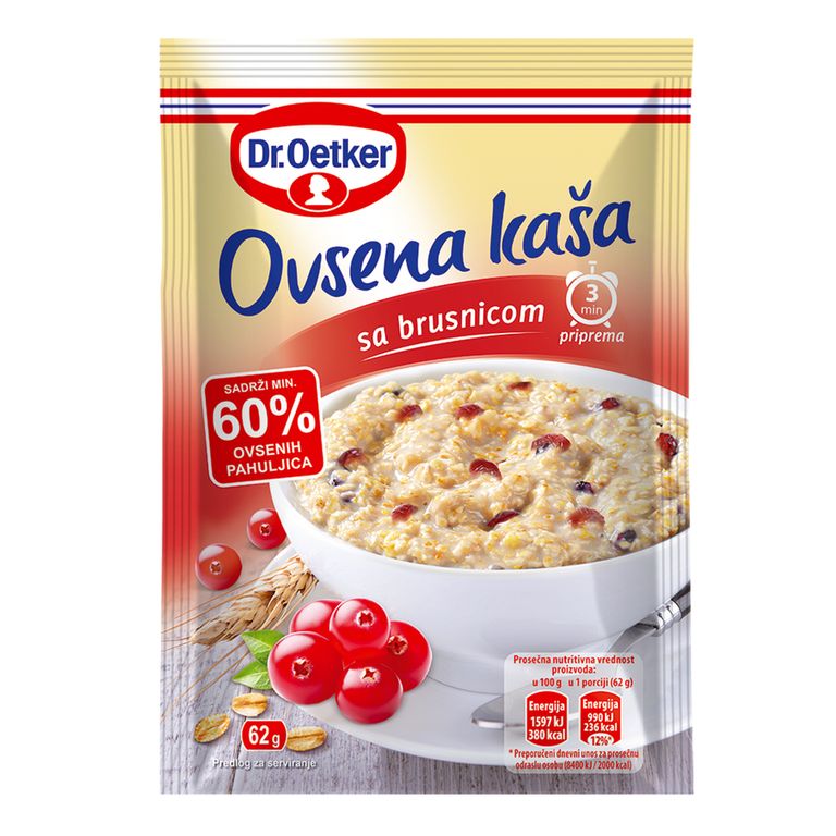 ОВЕСНА КАША СО БРУСНИЦА ДР.ЕТКЕР 62 ГР