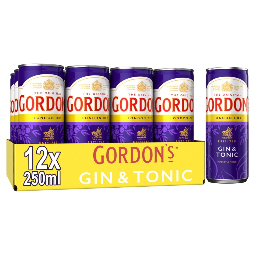 ГОРДОН'С ПИНК & ТОНИК АЛКОХОЛЕН КОКТЕЛ 12 Х 250 МЛ (ПАКЕТ)