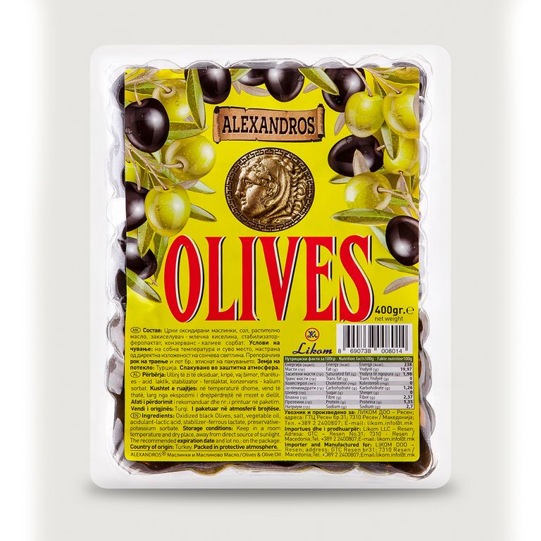 АЛЕКСАНДРОС МАСЛИНКИ ЦРНИ ВАКУМ 400 ГР