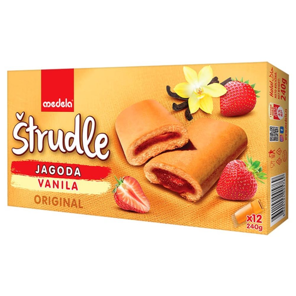 МЕДЕЛА ШТРУДЛА СО ЈАГОДА И ВАНИЛА 240 ГР