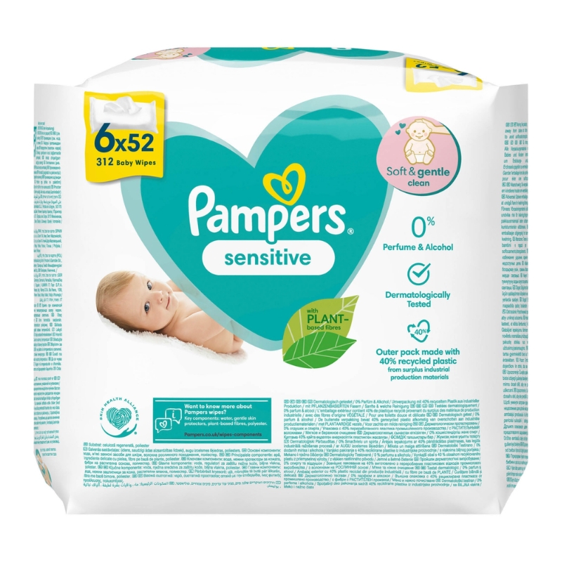 ПАМПЕРС СЕНЗИТИВ ВЛАЖНИ МАРАМЧИЊА 6 Х 52