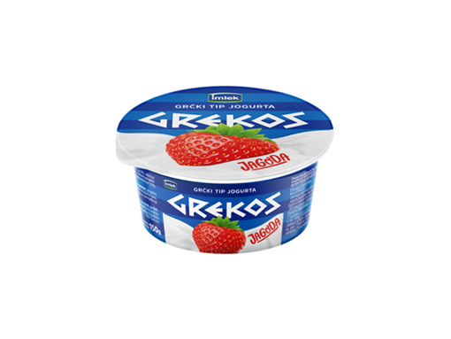 ГРЕКОС ГРЧКИ ЈОГУРТ СО ВКУС НА ЈАГОДА 150 ГР