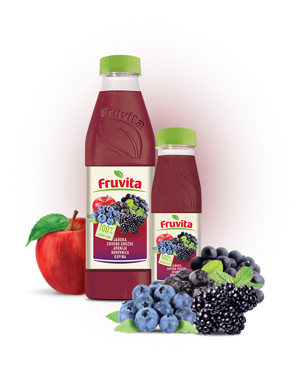 СОК ФРУВИТА ГРОЗЈЕ, АРОНИЈА, БОРОВНИЦА, КАПИНА 0.75 Л