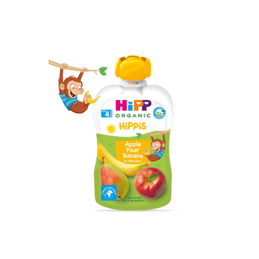 ХИПП ХИПИС ОРГАНСКА ОВОШНА КАША СО ЈАБОЛКО, КРУША И БАНАНА 100 ГР