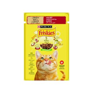 ПУРИНА ФРИСКИС ХРАНА ЗА МАЧКИ СО ГОВЕДСКО МЕСО 85 ГР