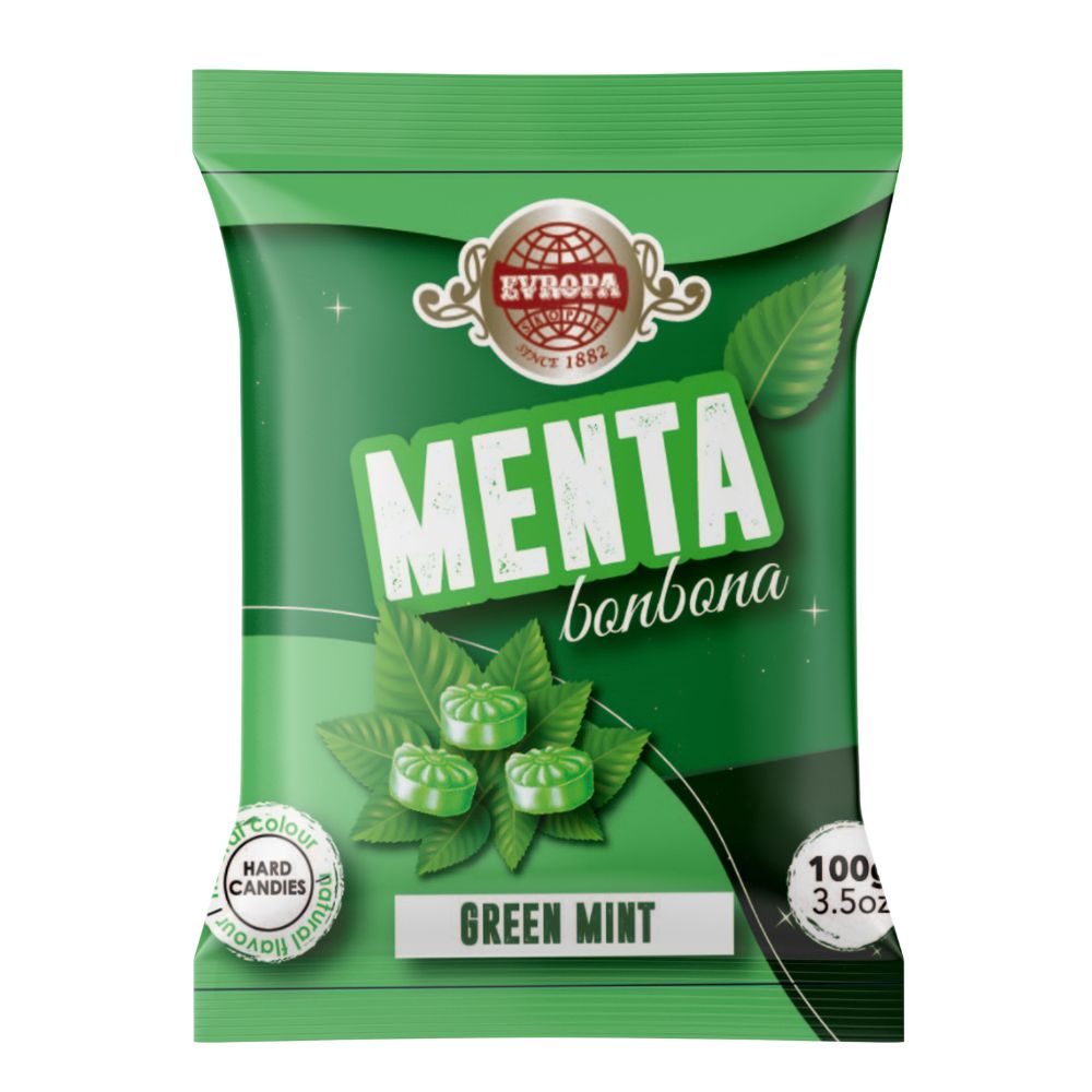 ЕВРОПА БОНБОНИ ЗЕЛЕНА МЕНТА 100 ГР