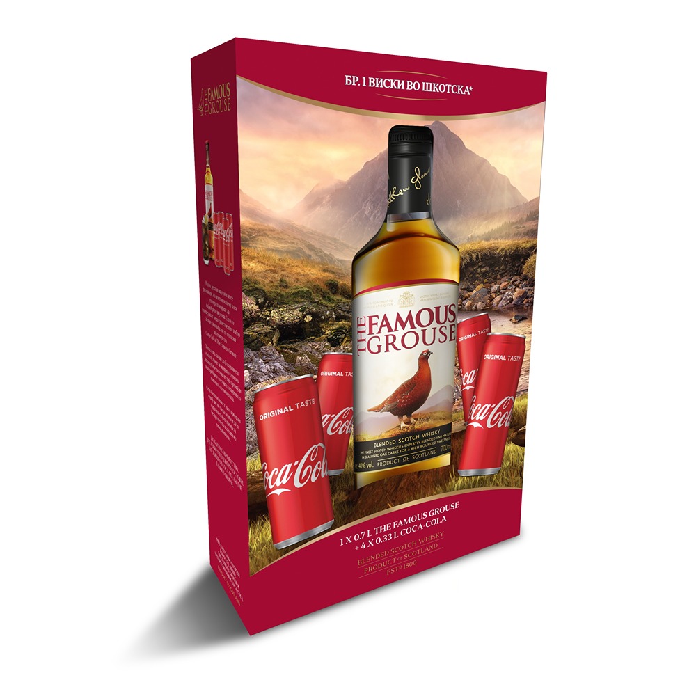 ВИСКИ FAMOUS GROUS 0.7L+4lim.KOKA KOLA