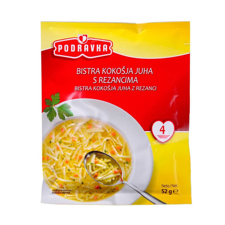 ПОДРАВКА – СУПА КОКОШЈА СО ТЕСТЕНИНИ И ЗЕЛЕНЧУК 52 Г