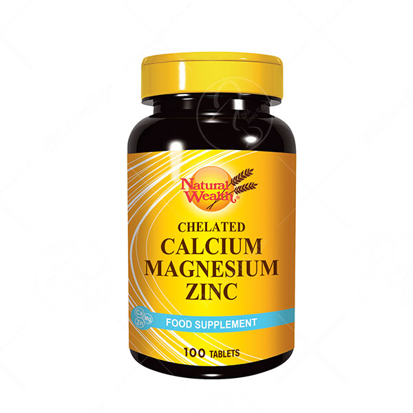 NATURAL WEALTH Калциум, магнезиум, цинк, 100 таблети