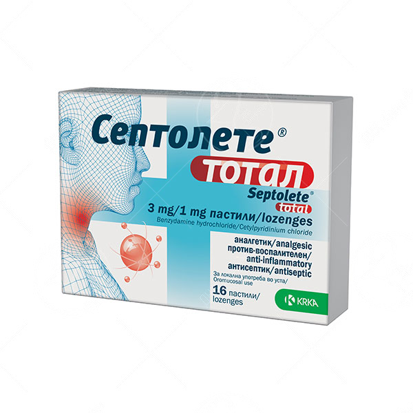 КРКА СЕПТОЛЕТЕ ТОТАЛ 16 ПАСТИЛИ