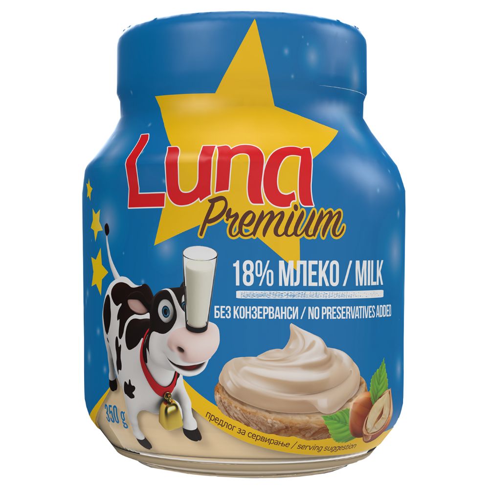 Luna Premium Бел крем со 18% млеко 350гр