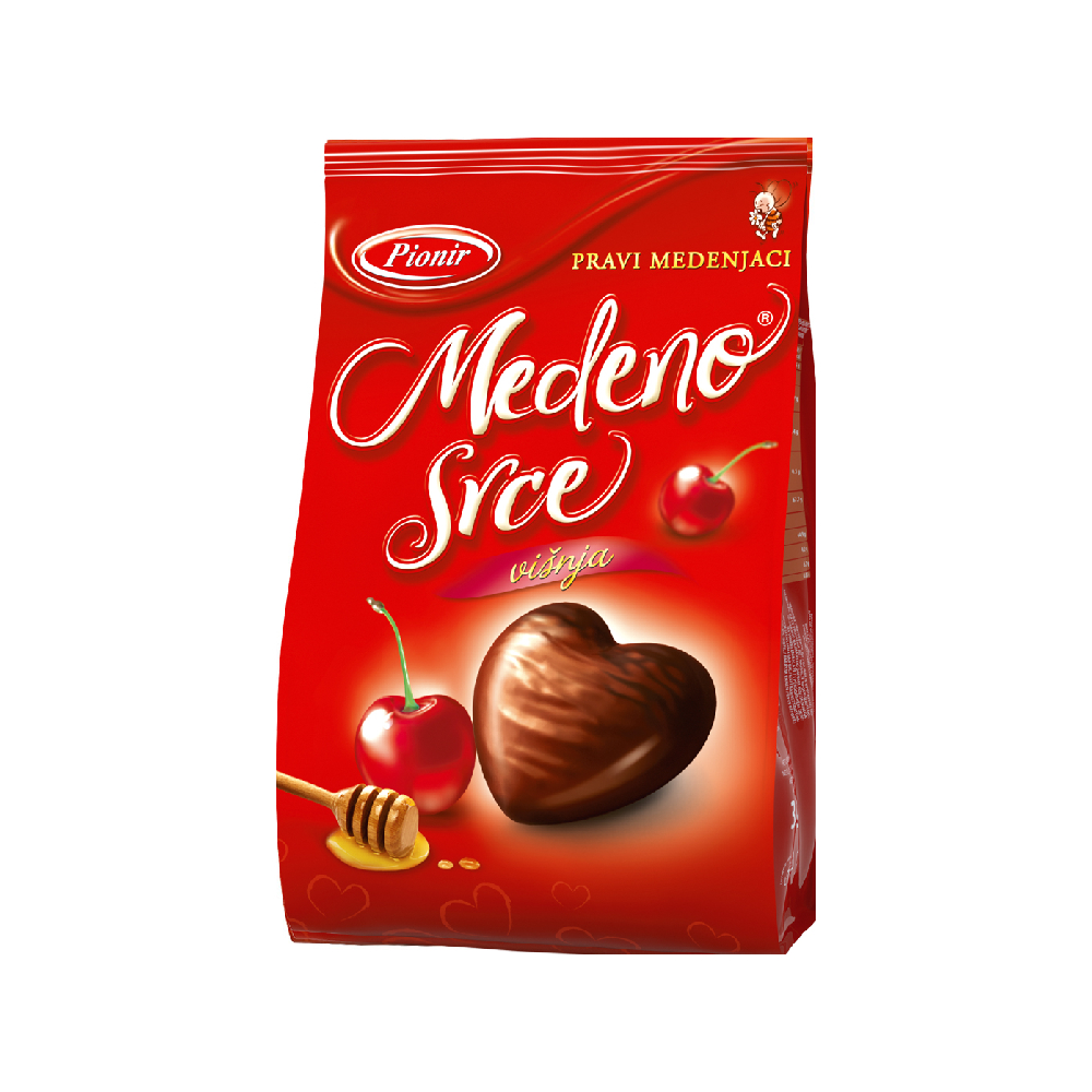 ПИОНИР МЕДЕНО СРЦЕ МЕДЕЊАЦИ СО ВИШНА 350 ГР