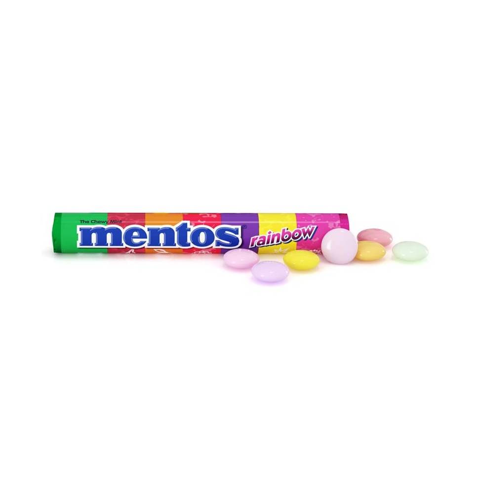 Mentos Rainbow Бонбони со овошен вкус 37,5гр