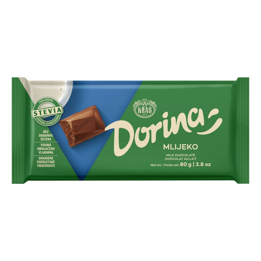 КРАШ ДОРИНА – ЧОКОЛАДА МЛЕЧНА БЕЗ ШЕЌЕР 80 Г