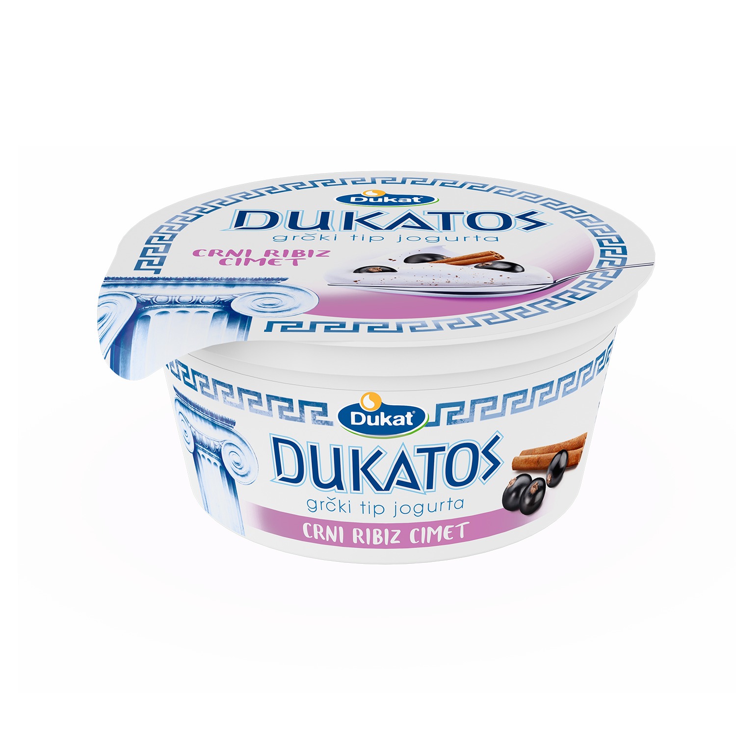 ЈОГУРТ ГРЧКИ ТИП ЦРНА РИБИЗЛА ЦИМЕТ 150Г ДУКАТОС
