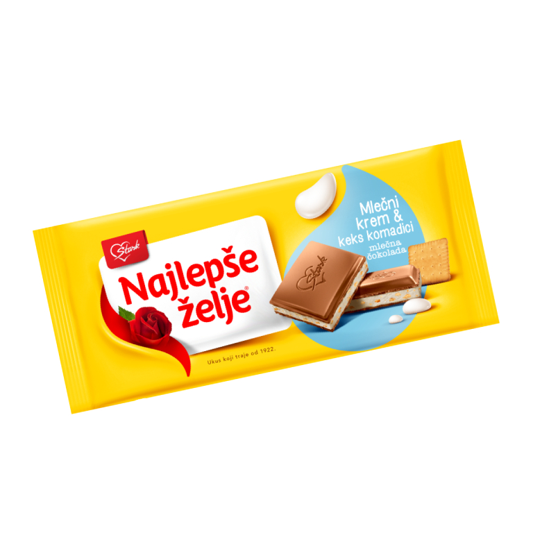 ЧОКОЛАДА НАЈЛЕПШЕ ЖЕЉЕ МЛЕЧЕН КРЕМ И КЕКС 100 ГР