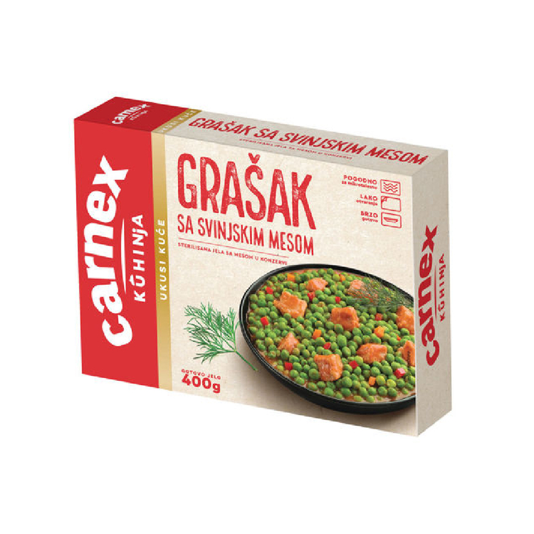 КАРНЕКС ГРАШОК СО СВИНСКО 400 ГР