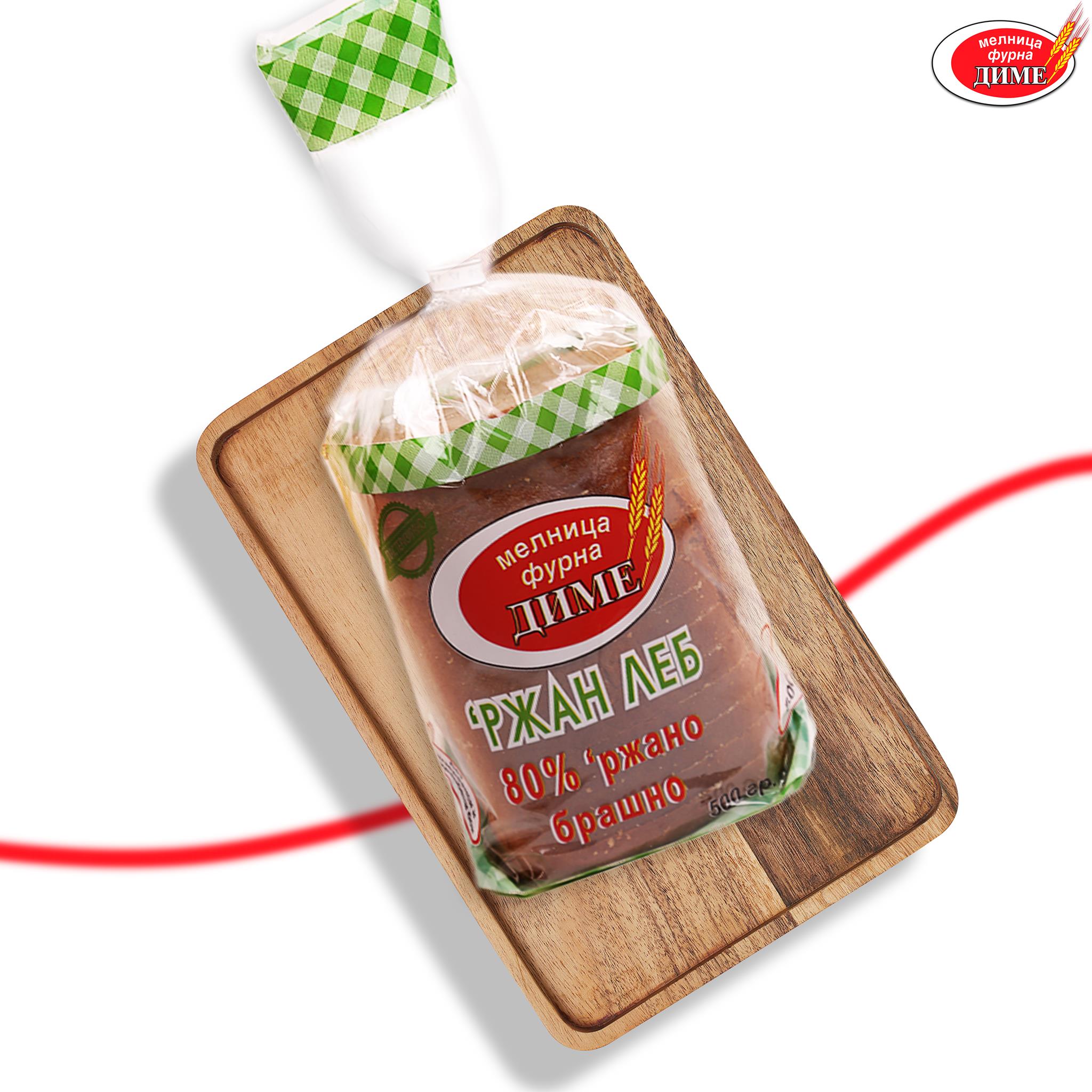 ДИМЕ ТОСТ ЛЕБ РЖАН МЕШАН НА ПАРЧЕ 450 ГР