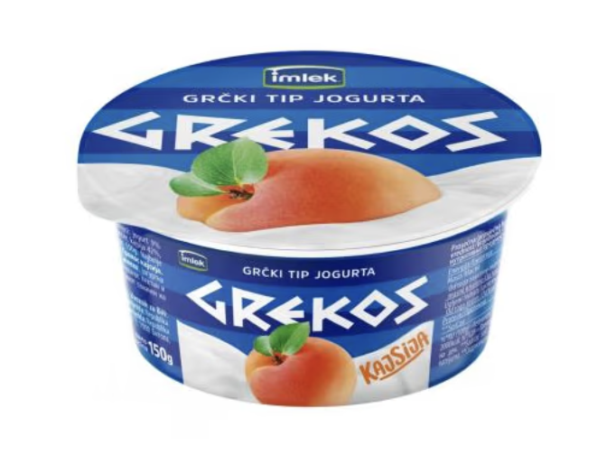 ЈОГУРТ ГРЕКОС ГРЧКИ ТИП СО КАЈСИЈА 7.6% 150 ГР