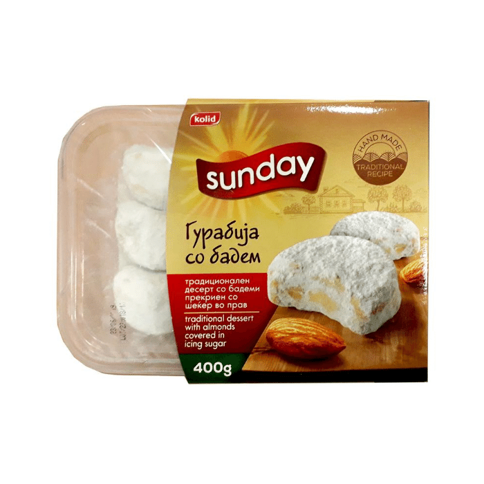 САНДЕЈ ГУРАБИЈА СО БАДЕМ 400 ГР