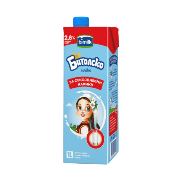 БИМИЛК БИТОЛСКО СВЕЖО МЛЕКО СО ВИТАМИН Д 3 2,8% 1 Л