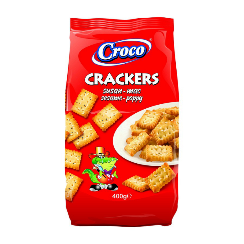 КРЕКЕРИ КРОКО 400 ГР СУСАМ И АФИОН