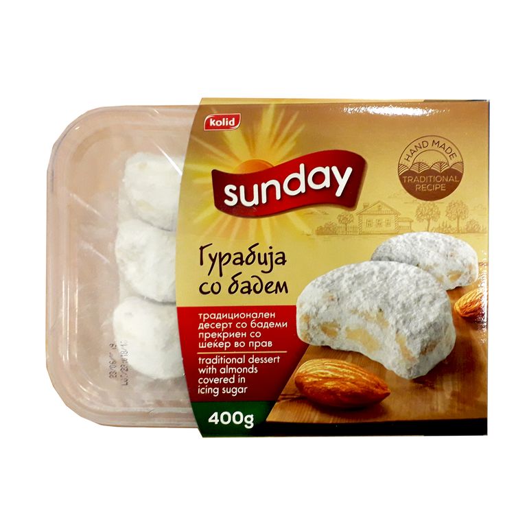 САНДЕЈ ГУРАБИЈА СО БАДЕМ 400 ГР