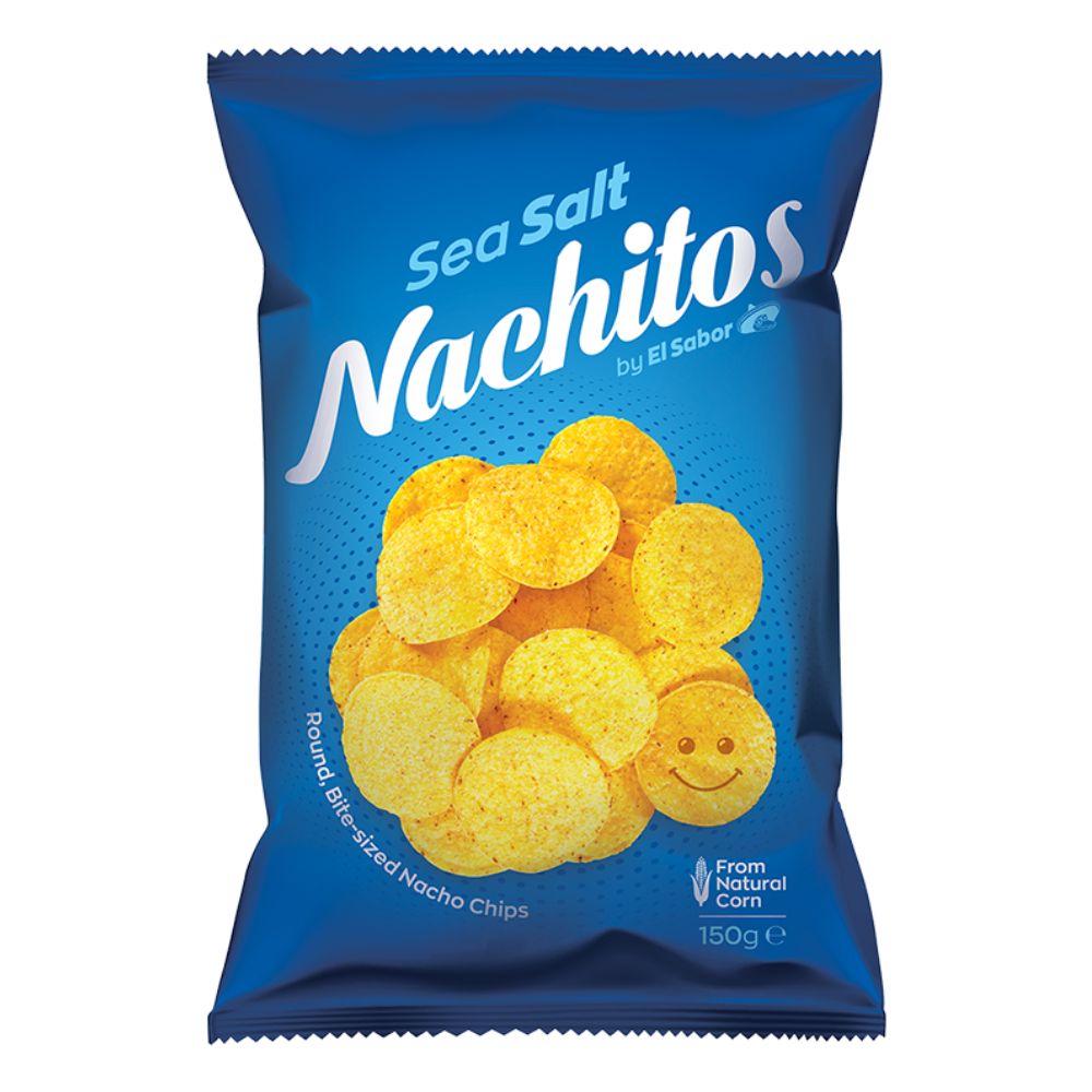 ЕЛ САБОР НАЦХИТОС НАЧО ЧИПС СО МОРСКА СОЛ 150 ГР