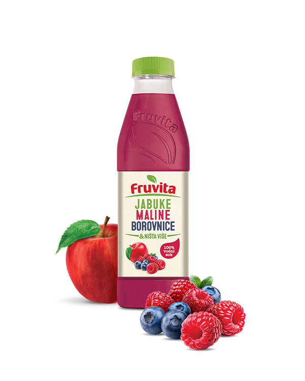 СОК ФРУВИТА МАЛИНА, БОРОВНИЦА И ЈАБОЛКО 0.75 Л