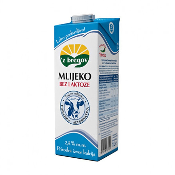 ЗБРЕГОВ МЛЕКО БЕЗ ЛАКТОЗА 2.8% 1 Л