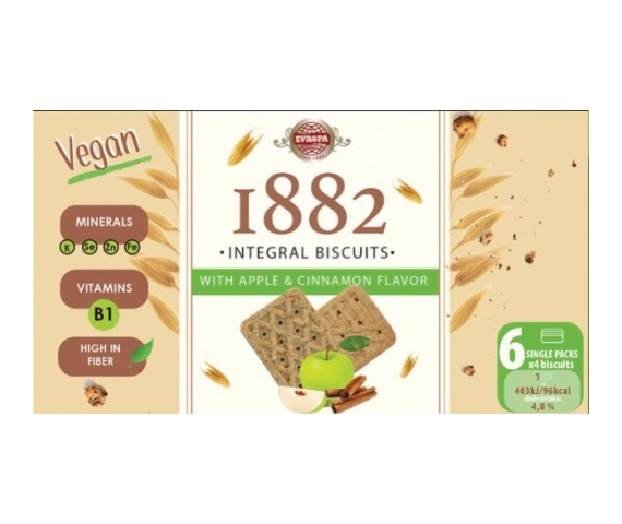 ЕВРОПА ИНТЕГРАЛНИ БИСКВИТИ ЈАБ ЦИМЕТ 165 ГР