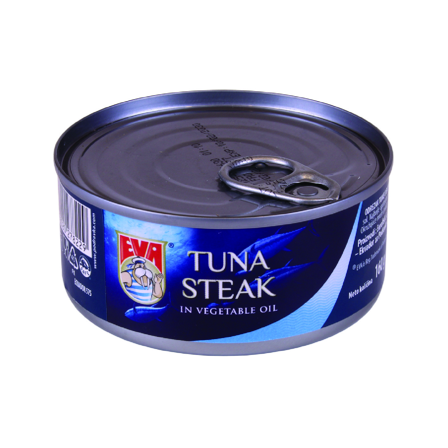 РИБА ТУНА ЕВА СТЕК ВО РАСТИТЕЛНО МАСЛО 160 ГР