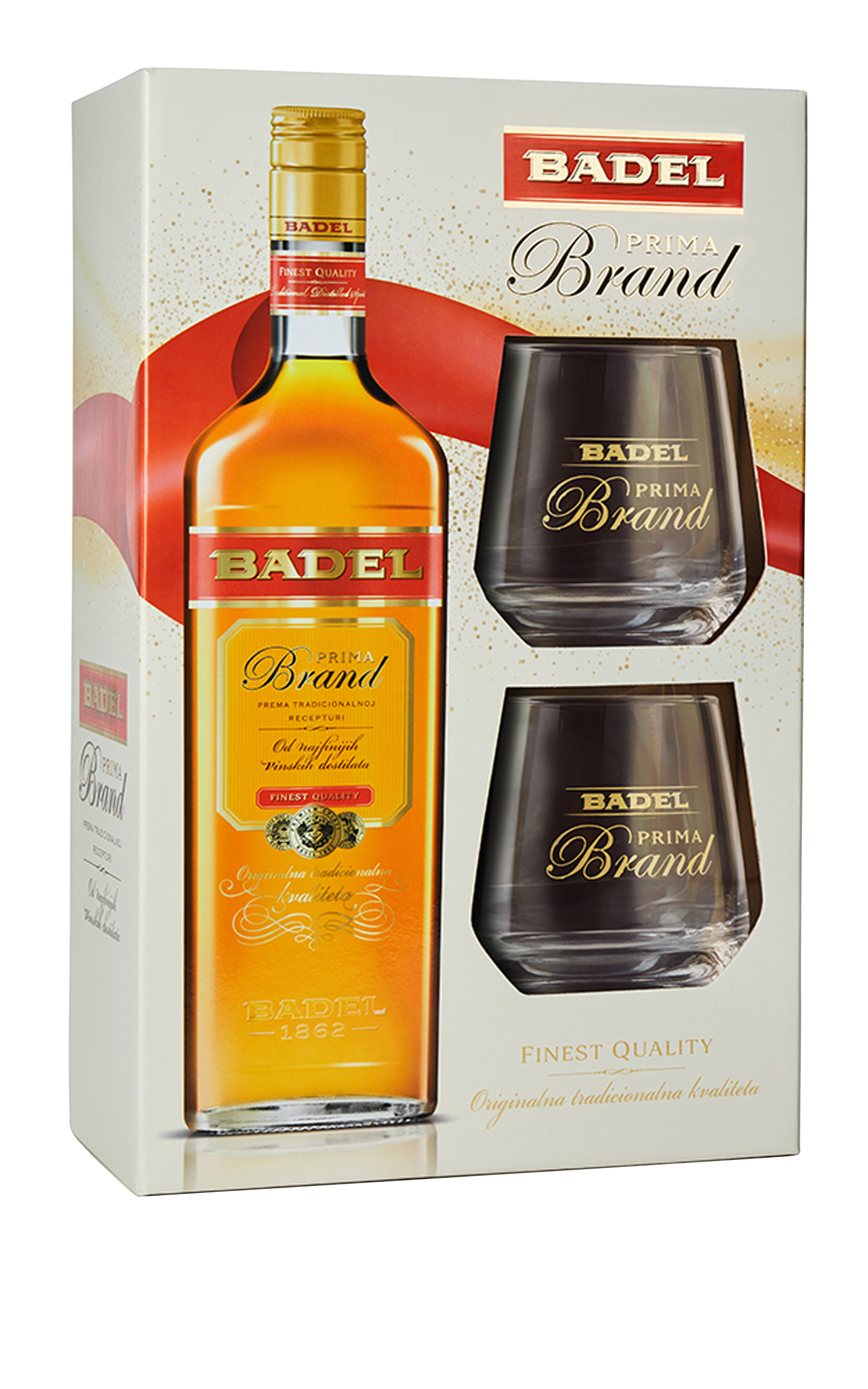 БАДЕЛ БРЕНДИ ПРИМА БРЕНД 0.7 Л+2 ЧАШИ