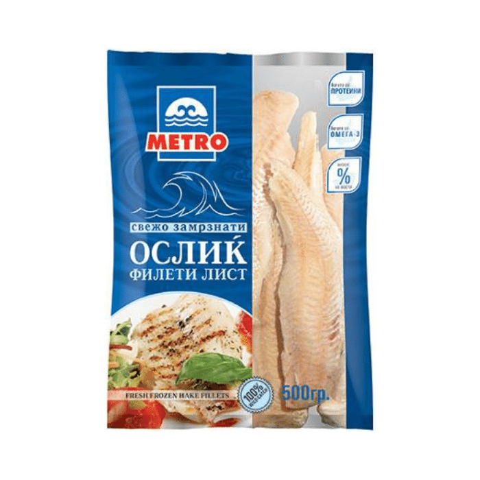 МЕТРО ОСЛИЧ ЛИСТ ФИЛЕТИ 500 ГР (ЗАМРЗНАТО)