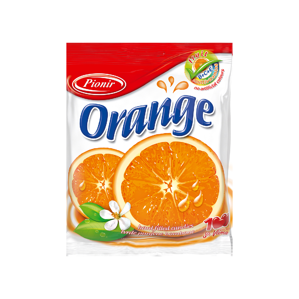 ПИОНИР БОНБОНИ ТВРДИ ПОРТОКАЛ 100 ГР.