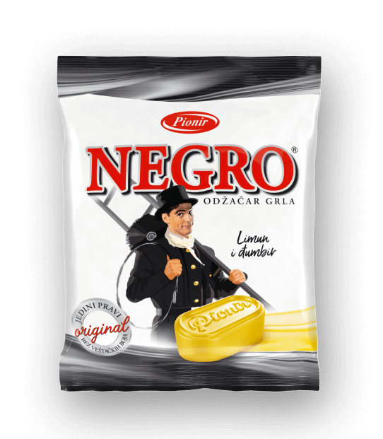 ПИОНИР НЕГРО БОНБОНИ ЛИМОН И ЃУМБИР 100 ГР