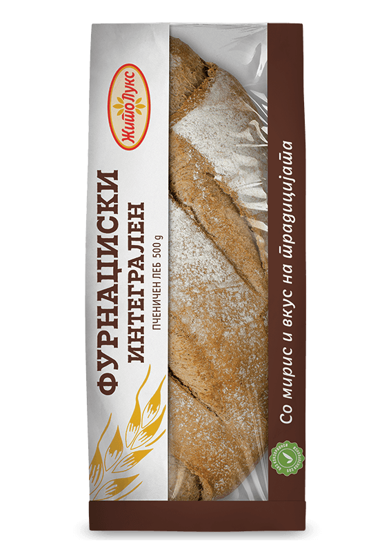 ЛЕБ ЖИТО ЛУКС ФУРНАЏИСКИ ИНТЕГРАЛЕН - ХАРТИЈА 500 ГР