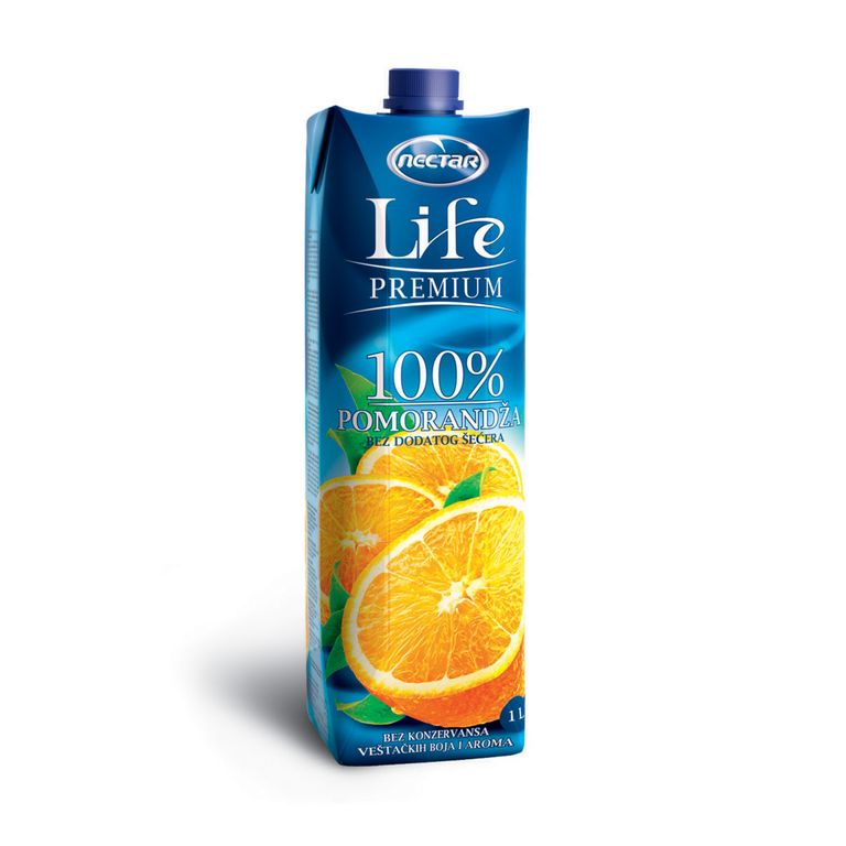 НЕКТАР ЛАЈФ ПРЕМИУМ 100% СОК ОД ПОРТОКАЛ 1 Л