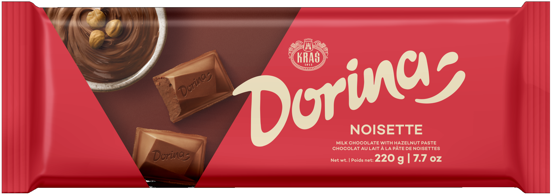 ЧОКОЛАДО ДОРИНА СО ЦЕЛ ЛЕШНИК 220ГР КРАШ