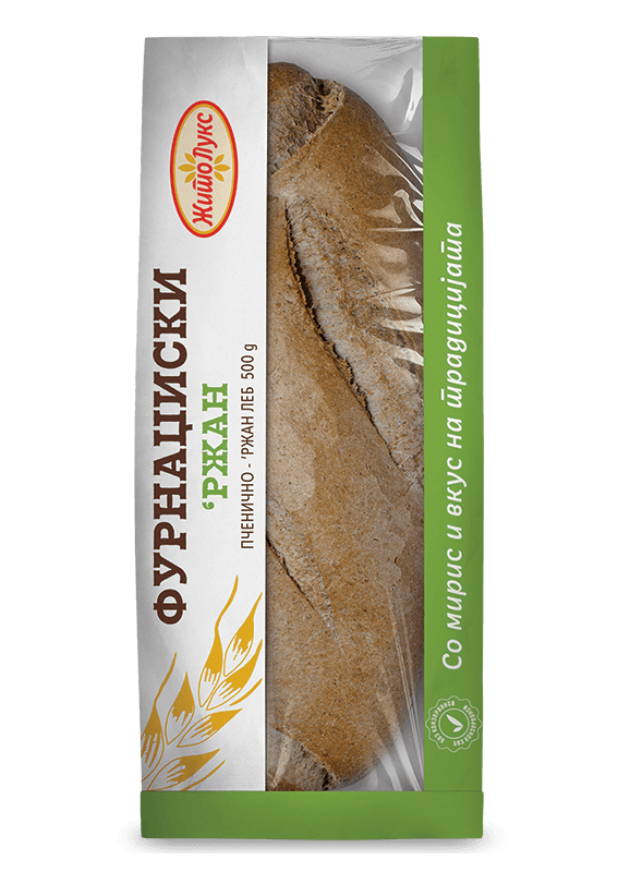 ЛЕБ ЖИТО ЛУКС ФУРНАЏИСКИ ‘РЖАН - ХАРТИЈА 500 ГР