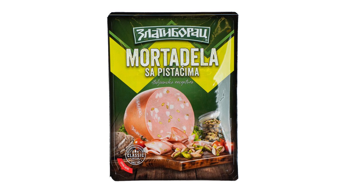 МОРТАДЕЛА ЗЛАТРИБОРАЦ СО Ф‘СТАК СЛАЈС 125 ГР