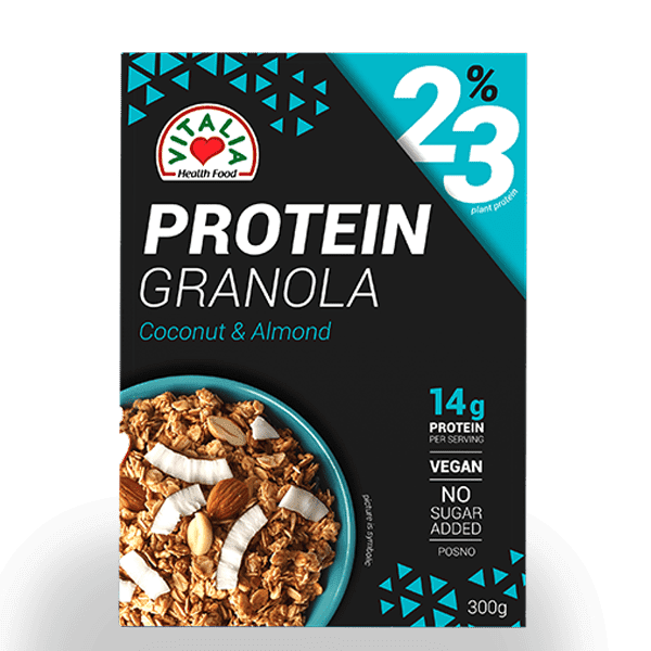 ВИТАЛИА ПРОТЕИНСКА ГРАНОЛА СО КОКОС И БАДЕМИ 300 ГР