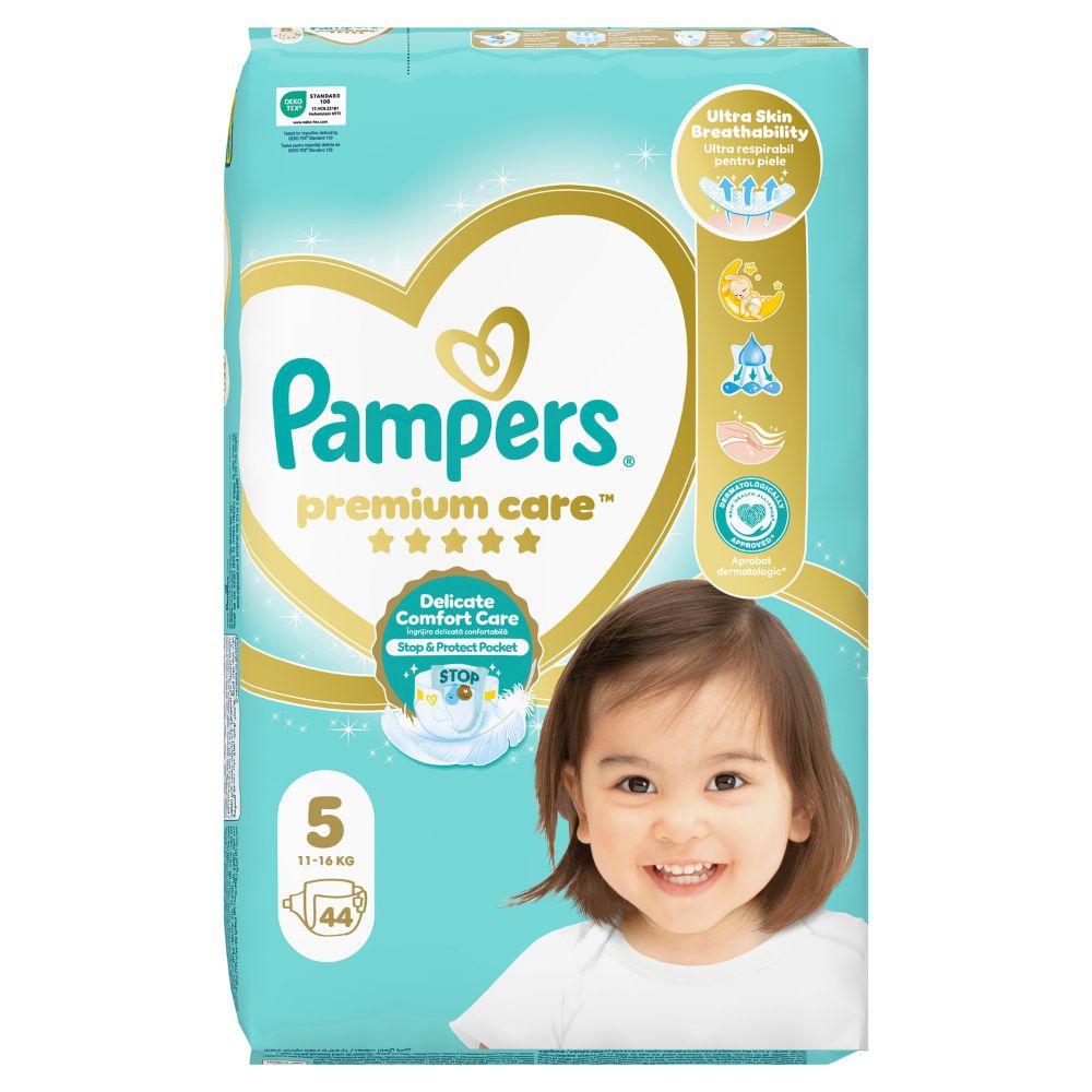 ПАМПЕРС ПРЕМИУМ КЕР БРОЈ5 (11-16 КГ) БЕБЕШКИ ПЕЛЕНИ 44/1