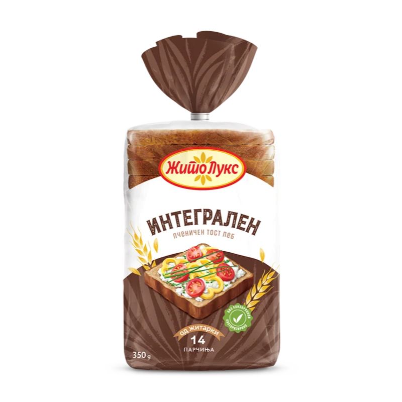 ЖИТО ЛУКС ИНТЕГРАЛЕН ТОСТ ЛЕБ 350 ГР
