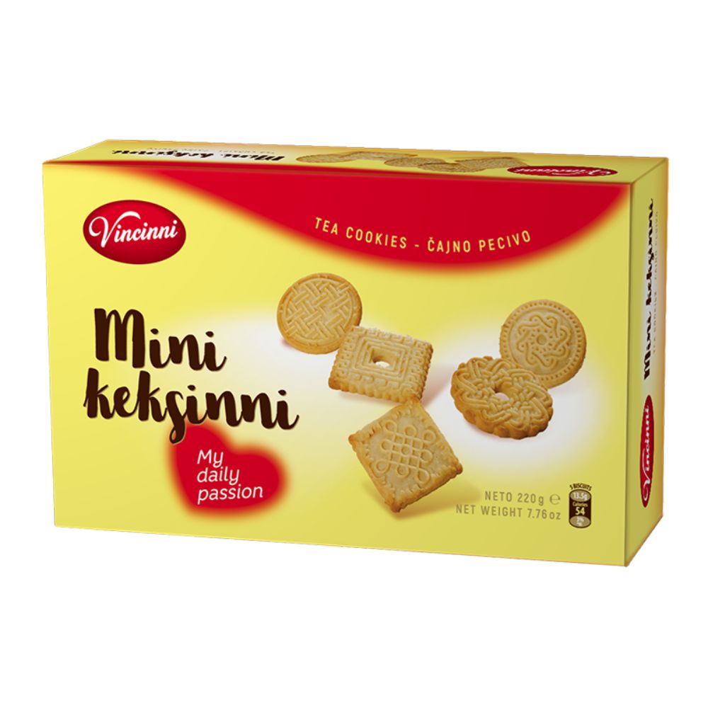 ВИНЧИНИ МИНИ КЕКСИННИ ЧАЈНИ КОЛАЧИЊА СО ЧОКОЛАДО 220 ГР
